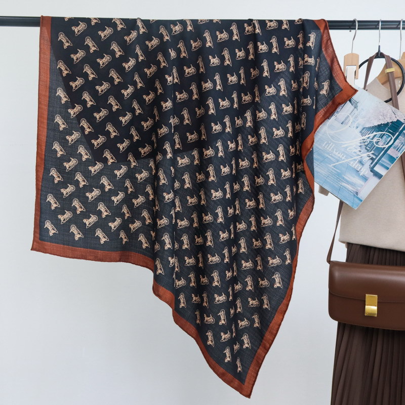 Silk Wool Blend Scarf Luxury D - Winter Clothing Hong Kong ulasan dan harga