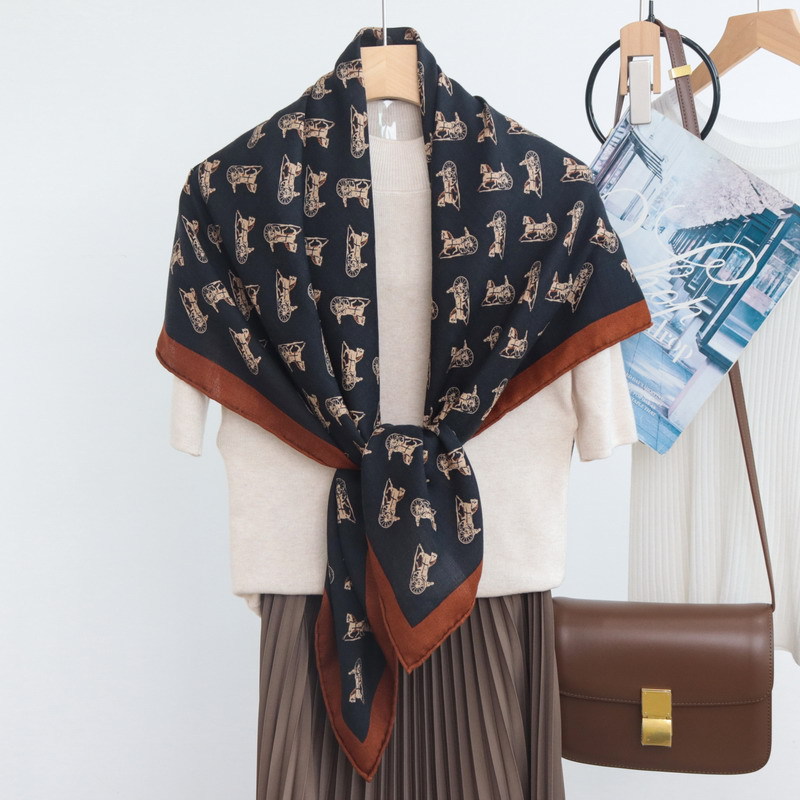 Silk Wool Blend Scarf Luxury D - Winter Clothing Hong Kong ulasan dan harga