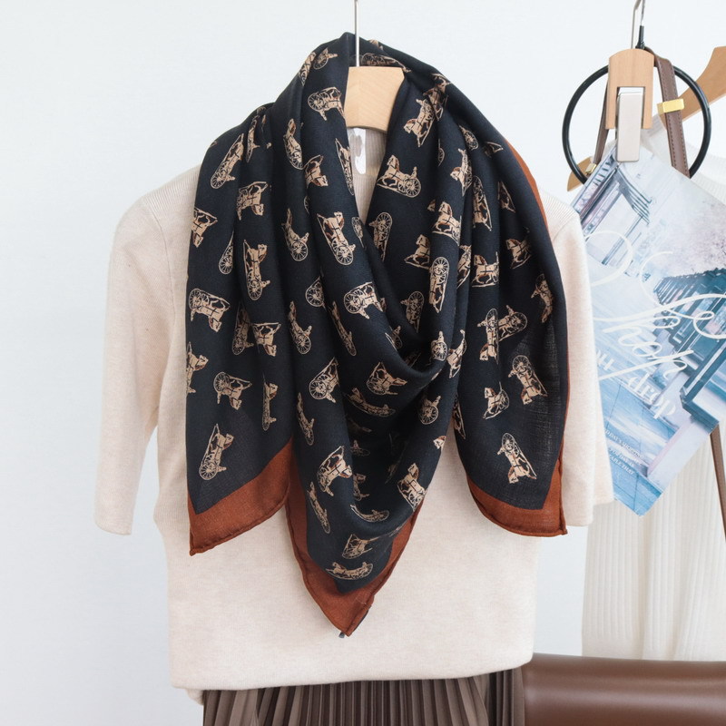 Silk Wool Blend Scarf Luxury D - Winter Clothing Hong Kong ulasan dan harga