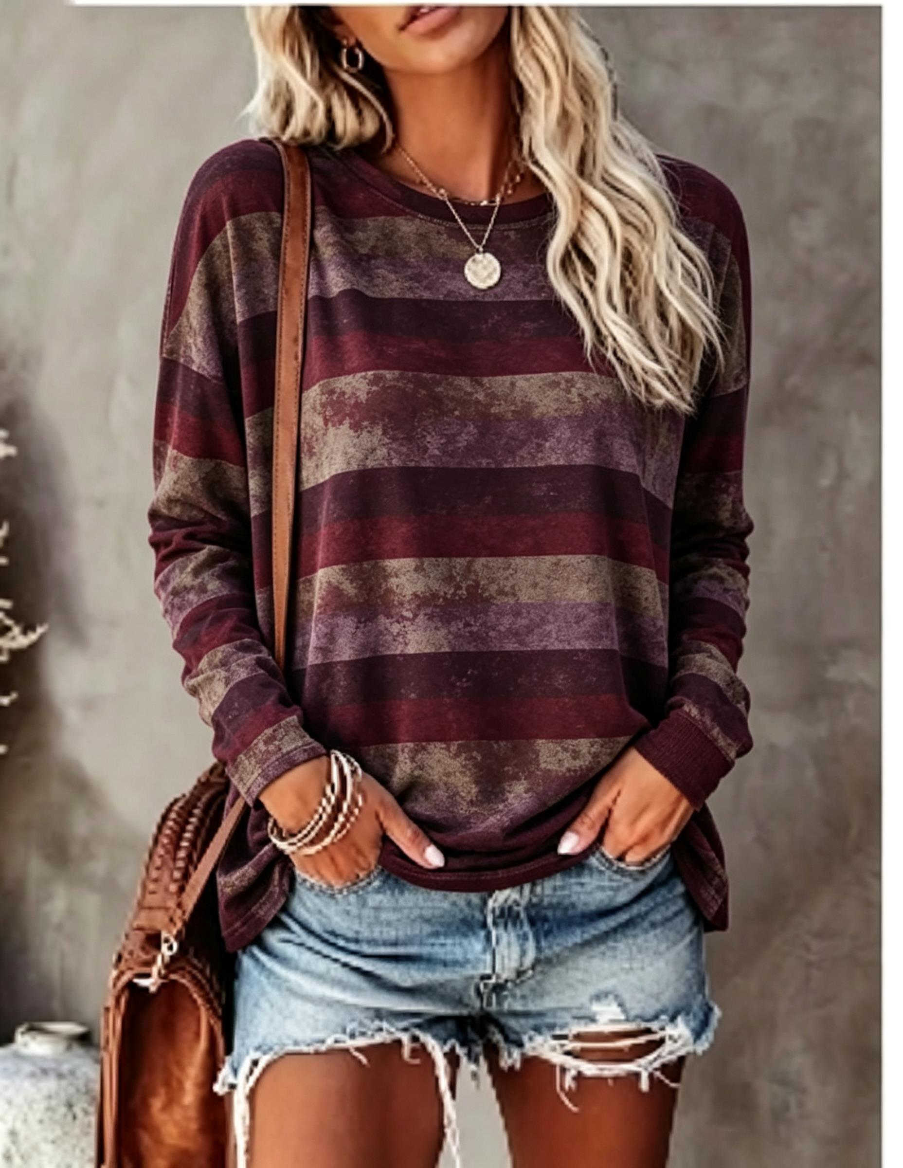 Women Long Sleeve T‑Shirt Vint - Winter Clothing For Women ulasan dan harga